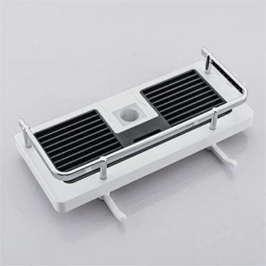 Imagem de Suporte de chuveiro rack de xampu haste de elevação rack de armazenamento com gancho saboneteira acessórios de banheiro rack de armazenamento de banheiro (cor: uma cor, tamanho: 1) (uma cor 1)