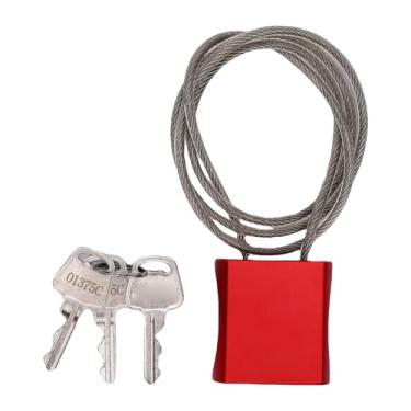 Imagem de Zhjvihx Fechadura de Cabo Ajustável, Cadeado de Cabo de Aço Inoxidável de Alumínio Com Chaves, Resistente Ao Sol, Revestido de Pvc, para Portão de Bicicletas, Equipamento Ao Ar Livre