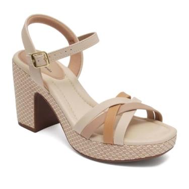 Imagem de Modare, SANDÁLIA FEMININA MODARE 7203.102 SALTO PLATAFORMA 9,5 CM DE ALTURA Cor:Creme/Areia;Tamanho:34