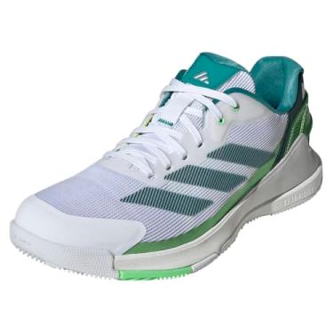 Imagem de adidas Crazyquick Padel Tênis masculino, Branco/Aurora Ivy/Lime Burst, 41