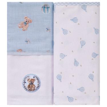 Imagem de Manta Flanelada para Bebê 2 Unidades 79cm x 80cm Baby Joy