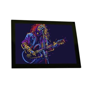 Imagem de Quadro Decorativo Guitarra Guitarrista Baterista Ilustração Decoração Poster Quarto Sala