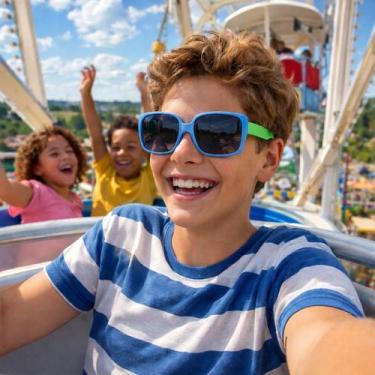 Imagem de Óculos de sol flexível infantil c/ proteção uv - atenas - Alikí, Azul,