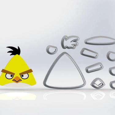 Imagem de Cortador Angry Birds Chuck Modular Tamanho 5Cm
