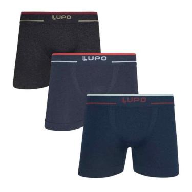 Imagem de kit 3 Cuecas Boxer Box Lupo Microfibra Original Esporte Atacado Sem At