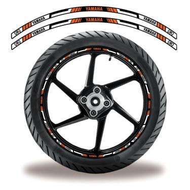 Imagem de Adesivo Refletivo Friso Roda Moto Yamaha Laranja Laranja Preto