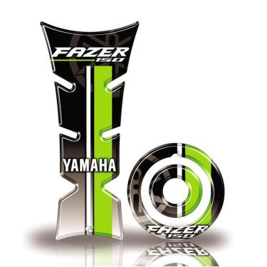 Imagem de Kit Protetor De Tanque E Bocal Moto Yamaha Fazer 150 Verde Prata Verde