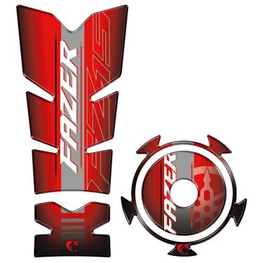 Imagem de Kit Protetor Tanque E Bocal Adesivo Moto Yamaha Fz15 Vermelho Cor Vermelho