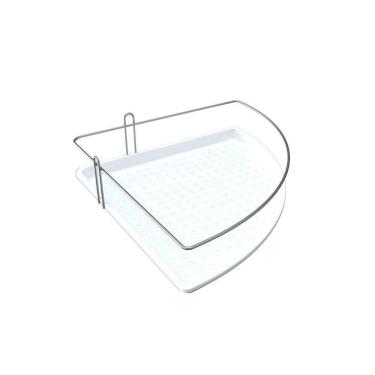 Imagem de  Porta Shampoo De Canto Aço Com Fundo Plástico - Stolf Branco