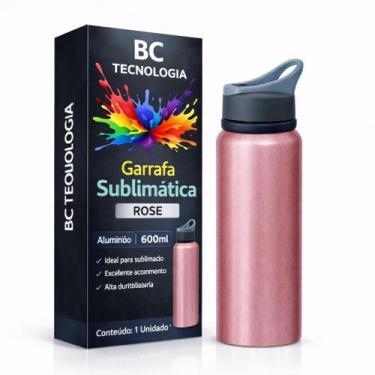 Imagem de Garrafa De Alumínio Rose Com Tampa Sport Para Sublimaçao 600Ml - Best 