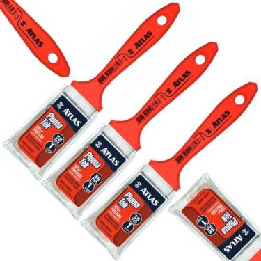 Imagem de Kit 03 Pincel Trincha Média 38Mm Pintura Multiuso Plumatek - Atlas