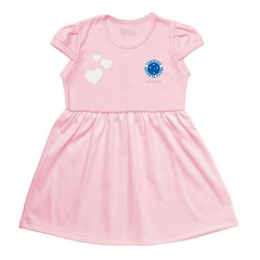 Imagem de Vestido Infantil Cruzeiro Canelado Rosa Torcida Baby