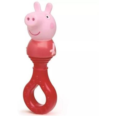 Imagem de Mordedor E Chocalho Peppa Pig Para Bebê C/ 22cm - Elka