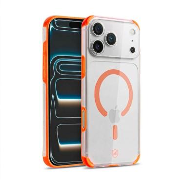 Imagem de Capa Para Iphone 17 Pro - Crystal Edge Magsafe - Laranja - Não Amarela - Gshield