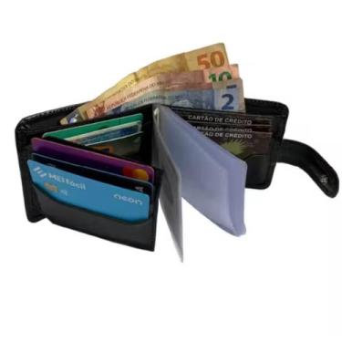 Imagem de Carteira Masculina Couro Premium Com Fecho Completo com porta cartão e