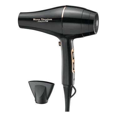 Imagem de Secador De Cabelo Babylisspro Nano Titanium 2000W Preto/Rosê Gold - 127V