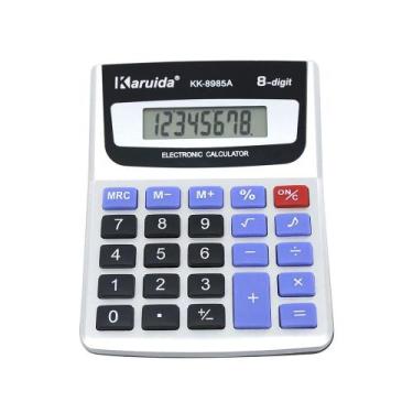 Imagem de Calculadora de Mesa Le Visor com 08 Dígitos Cinza Modelo, UNICA