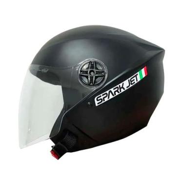 Imagem de Capacete ebf aberto c/vis. spark jet solid preto fosco-60 - EBF IND. E