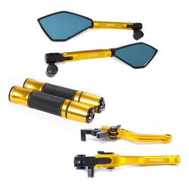 Imagem de Kit Manete Manopla Retrovisor Er-6n Er6n Er 6n Versys 650 - Stark Race
