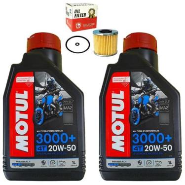 Imagem de 2 Litros Oleo Motul 20w50 3000 + 01 Filtro Oleo Virago 250 - MOTUL/VAL