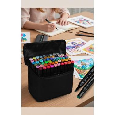 Imagem de 2x Canetinhas Dupla Ponta 60 Cores Vivas Para Desenho Profis - Congrat