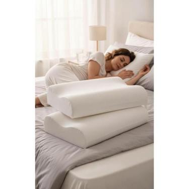 Imagem de Kit 2 Travesseiro Cervical Ortopédico Viscoelástico Branco - Congratul