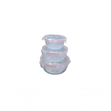 Imagem de Conjunto 3 Pote Hermético Redondo Multiuso com Tampa Transparente para