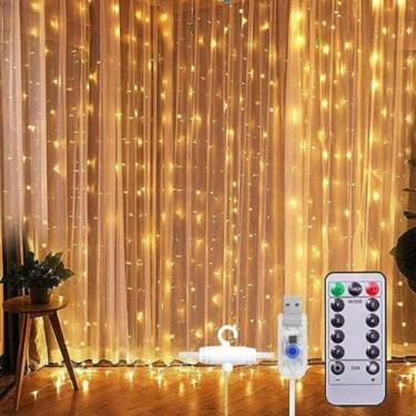 Imagem de Cortina De Led Decoração Festa Com Controle Remoto - Bivolt - Estoquee