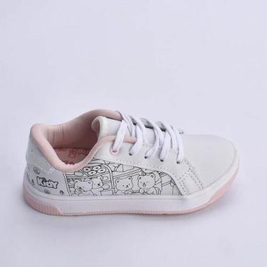 Imagem de Tênis Infantil Menina Kidy Goods Astral White / Pink, Branco, 31