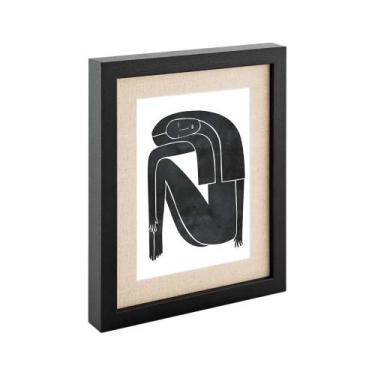Imagem de Porta-Retrato em MDF Preto com Linho - 10X15 - Mart
