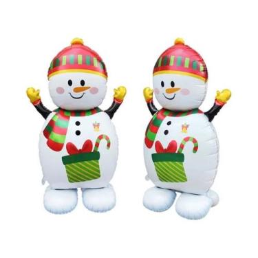 Imagem de Decoração De Árvore De Natal Grande Com Papai Noel, Pinguim, Cervo E B