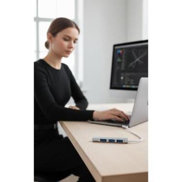Imagem de 2x Hub USB-C 4 Portas 3.0 Alumínio 5 Gbps Expansão Rápida - Congratula