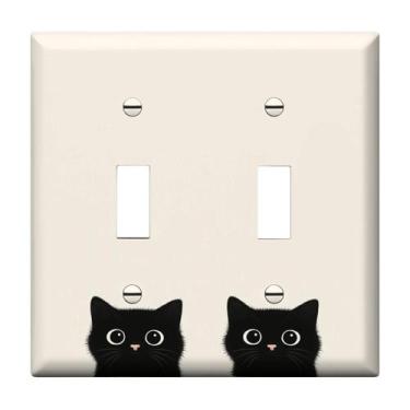 Imagem de Capa para interruptor duplo de luz Gato Preto 12 x 11 cm - Marca Própr