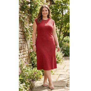 Imagem de Vestido Matilde Plus Size Feminino em Malha Canelada com Manga Japones
