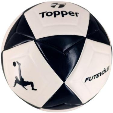 Imagem de Bola De Futevôlei Topper R1 Oficial Cor:Preto+Branco, Preto, Branco