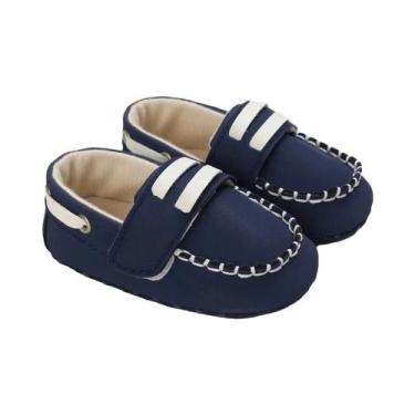 Imagem de Sapatos Slip-On Para Bebês Meninas Azul Marinho 0-1 Ano, Solado Macio,