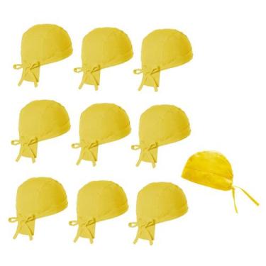 Imagem de Bandana Amarelo Touca Cozinha Restaurante Cafe Unissex 10un - CASACHA