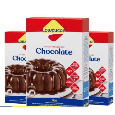 Imagem de Kit 3 Unid. Bolo de Chocolate Zero Adição de Açúcares 150g - Lowucar