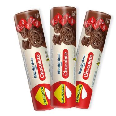 Imagem de Kit 3 unid. Biscoito Doce Sabor Chocolate Zero Adição De Açúcares Lowç