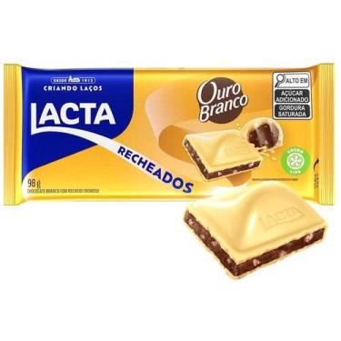 Imagem de Chocolate Branco Lacta Com Recheio Ouro Branco 98g, Chocolate branco c
