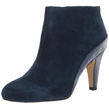 Imagem de Bella Vita Bota feminina Brennan Ankle Boot, Couro de camurça azul marinho/crocodilo, 8 X-Wide