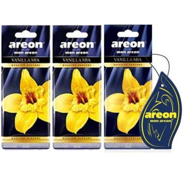 Imagem de 3 Perfume Pra Carro Cheirinho Aromatizador Areon Vanilla Mia