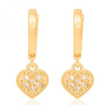 Imagem de Brinco Rommanel Argola Coração Pendurado