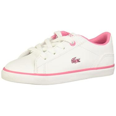 Imagem de Lacoste Tênis infantil unissex Lerond 417 2 CAJ, Branco/Rosa, 8 Toddler