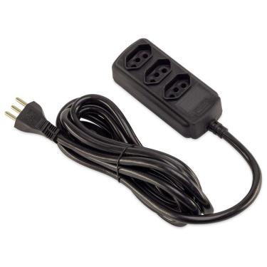 Imagem de Extensão 3 Tomadas Tripolar 20a 5m Preto Force Line