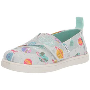 Imagem de TOMS Sapatilha infantil feminina Alpargata Galaxy Print Slip On Casual - Azul, Cinza nublado, 22