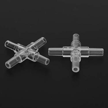 Imagem de Pssopp 30 peças 4 mm Divisor de tubos de ar de aquário em forma de L Adaptador de 3 vias 4 vias Conectores de água para tanque de peixes Suprimentos de equipamentos de tubulação (4 vias)