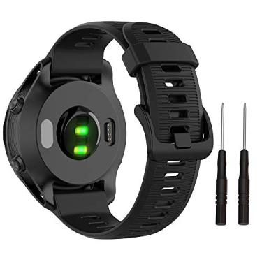 Imagem de Pulseira Isabake para Gramin Forerunner 935/Forerunner 945-22 mm Pulseira de substituição de relógio de silicone macio para Garmin Fenix 5/ Fenix 5plus/Fenix 6/ Fenix 6 Pro/Approach S60/Quatix 5, Preto