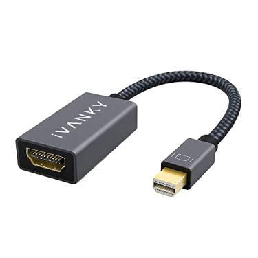 Imagem de IVANKY Adaptador Mini DisplayPort para HDMI, Mini DP (Thunderbolt) para adaptador HDMI, trançado banhado a ouro, compatível com MacBook Air/Pro, Microsoft Surface Pro/Dock, monitor, projetor e mais