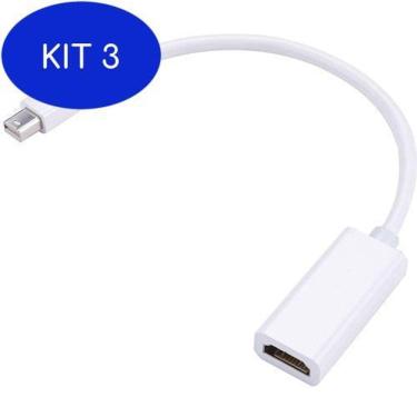 Imagem de Kit 3 Cabo Adptador Mini DisplayPort M x HDMI F